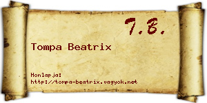 Tompa Beatrix névjegykártya